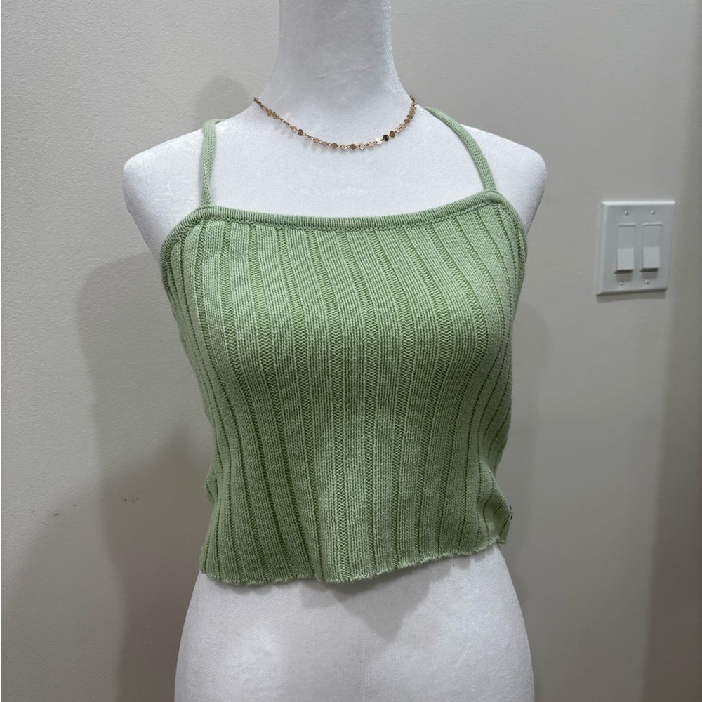 Roxy Light Green Ribbed Tank Top